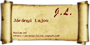 Járányi Lajos névjegykártya