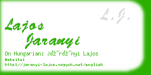 lajos jaranyi business card